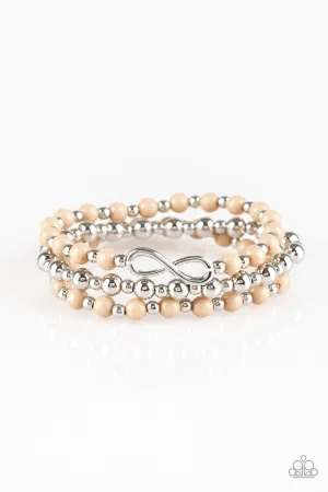 Paparazzi Immeasurably Infinite Brown Stretch Bracelet - P9WH-BNXX-079XX
