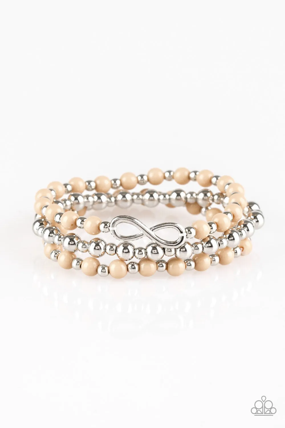 Paparazzi Immeasurably Infinite Brown Stretch Bracelet - P9WH-BNXX-079XX