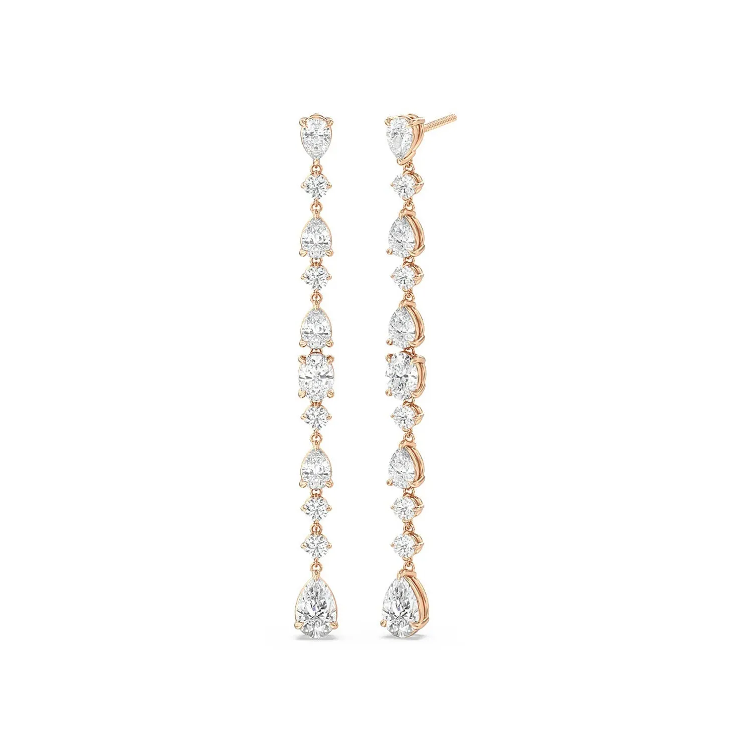 Pear and Oval Sparkling Dangler Earrings