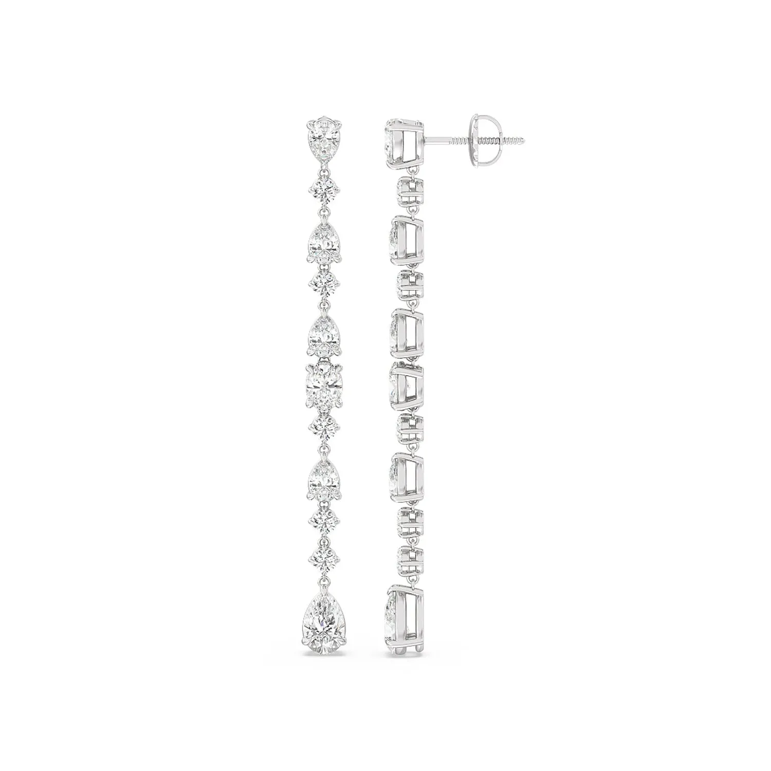 Pear and Oval Sparkling Dangler Earrings