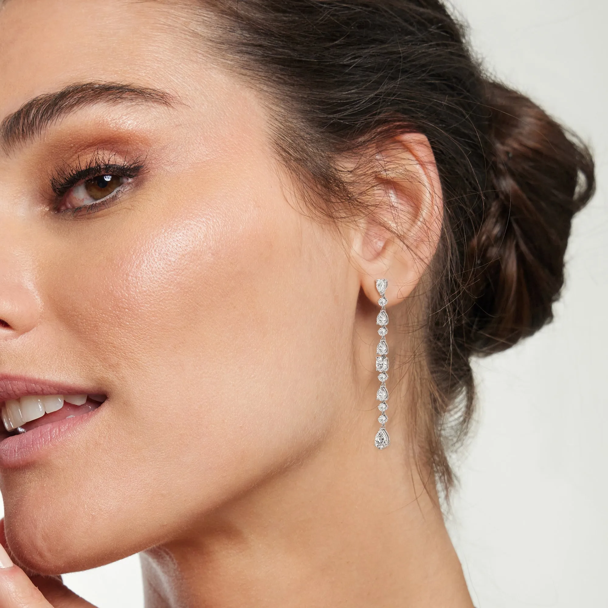 Pear and Oval Sparkling Dangler Earrings