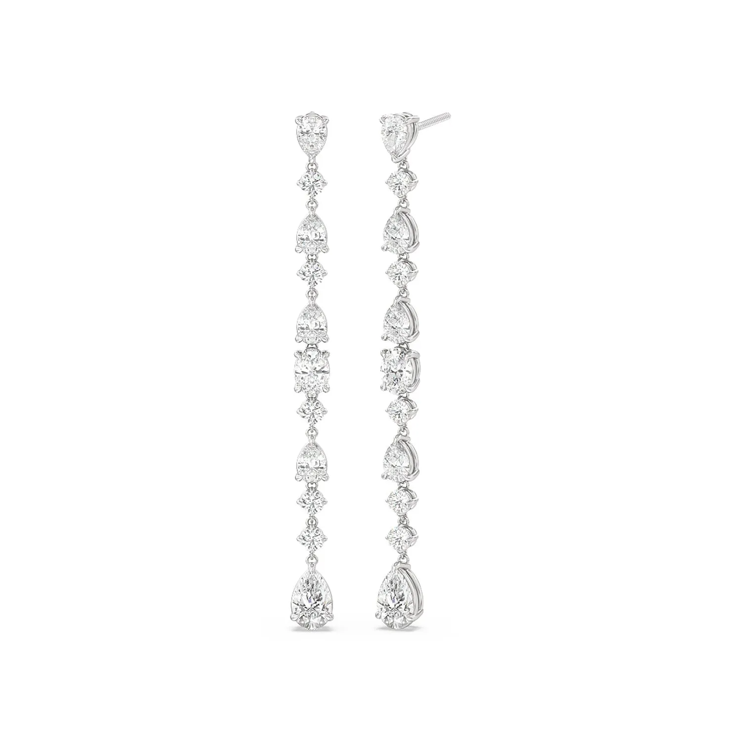 Pear and Oval Sparkling Dangler Earrings
