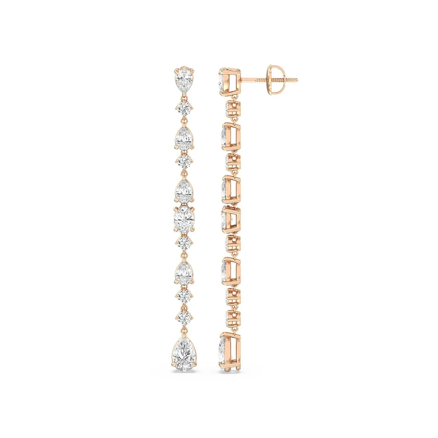 Pear and Oval Sparkling Dangler Earrings