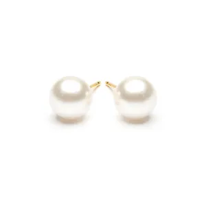 Pearl Stud Earrings 7mm Gold Plated