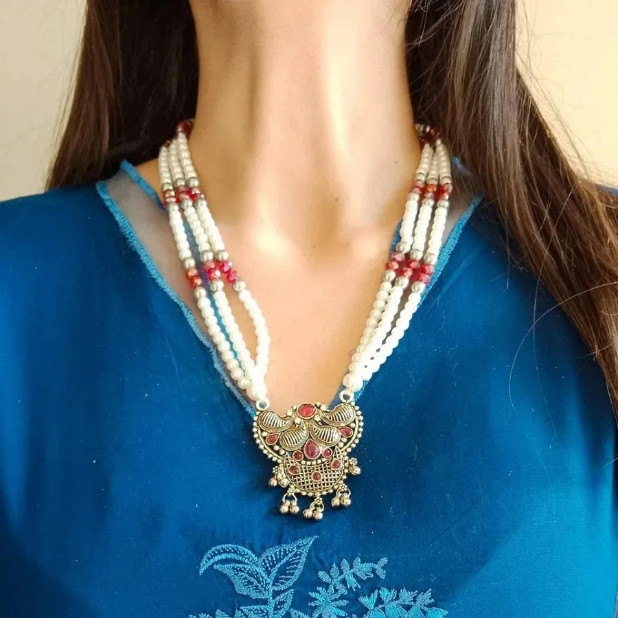 Pearls Beaded Chain Jewelry Set