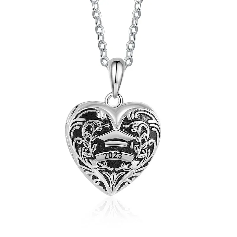 Personalised Graduation Necklace | Photo Locket Necklace | Heart Locket with Engraving