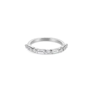 Platinum Round & Baguette Diamond Eternity Ring