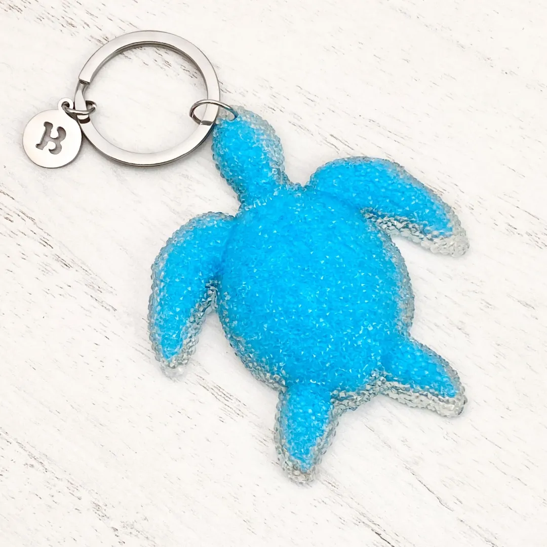 Playful Sea Turtle Keychain