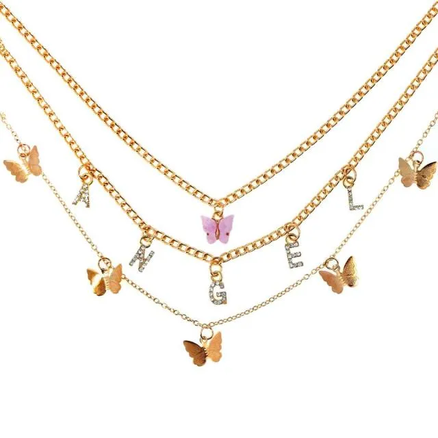 Portrait PistolPendant - Necklaces For Women Punk Heart Leaf Crystal Choker Necklace Jewelry Party Gift