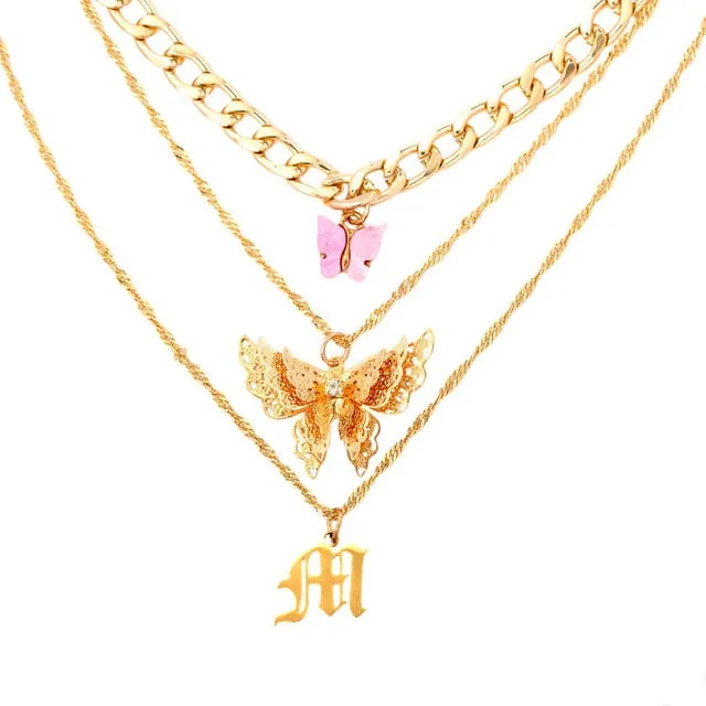 Portrait PistolPendant - Necklaces For Women Punk Heart Leaf Crystal Choker Necklace Jewelry Party Gift