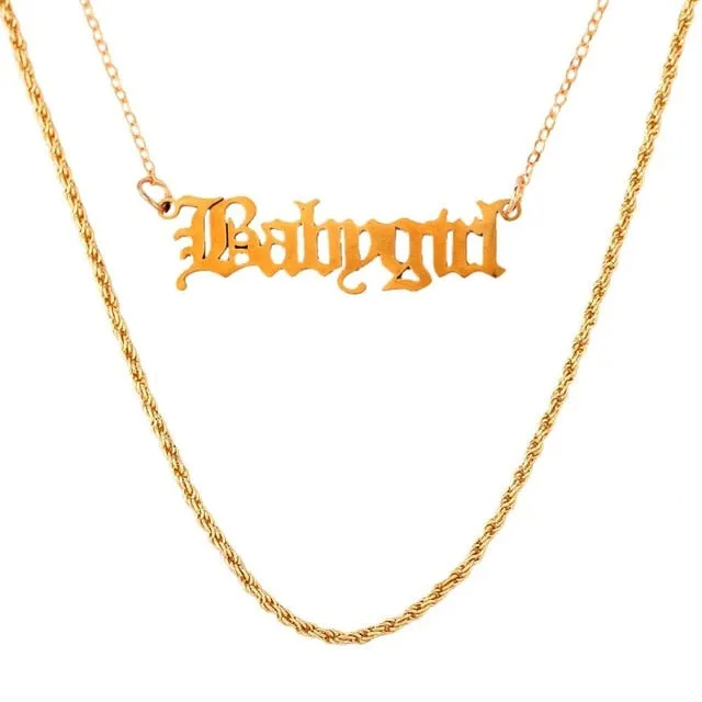 Portrait PistolPendant - Necklaces For Women Punk Heart Leaf Crystal Choker Necklace Jewelry Party Gift