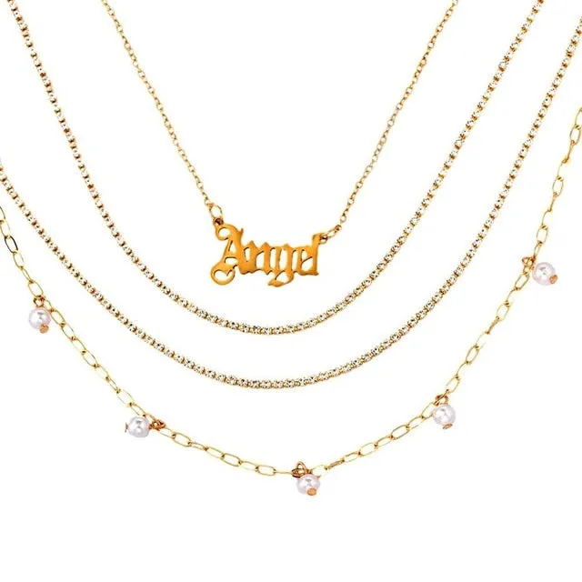 Portrait PistolPendant - Necklaces For Women Punk Heart Leaf Crystal Choker Necklace Jewelry Party Gift
