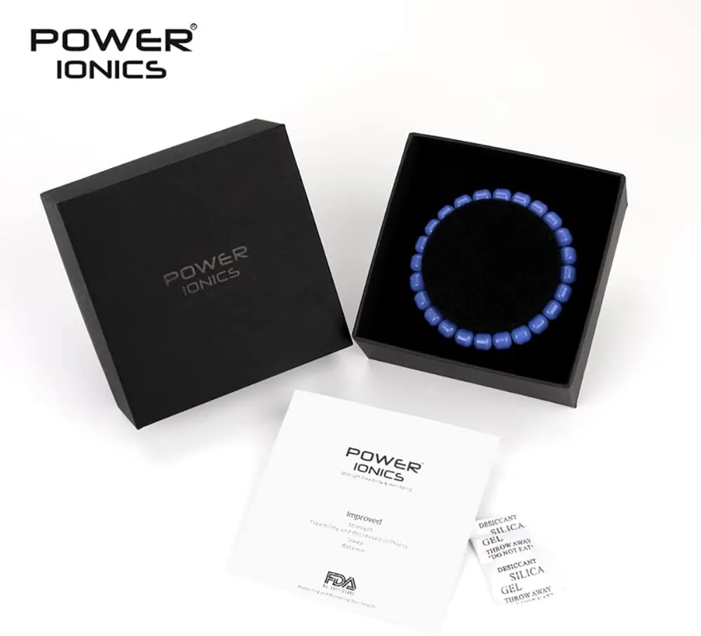 Power Ionics Handmade Beaded Bracelets for Women and Men, Tourmaline, Eye of the Tiger, Obsidian, Lava Stone 8mm Beads and 3mm gold plated beads, High Elastic 16.5-18cm Size, Women Beaded Bracelets