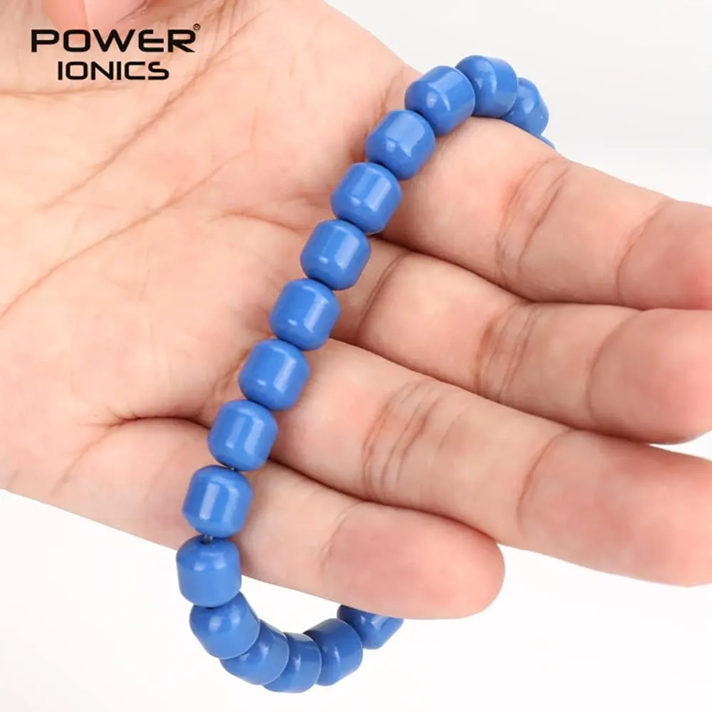 Power Ionics Handmade Beaded Bracelets for Women and Men, Tourmaline, Eye of the Tiger, Obsidian, Lava Stone 8mm Beads and 3mm gold plated beads, High Elastic 16.5-18cm Size, Women Beaded Bracelets