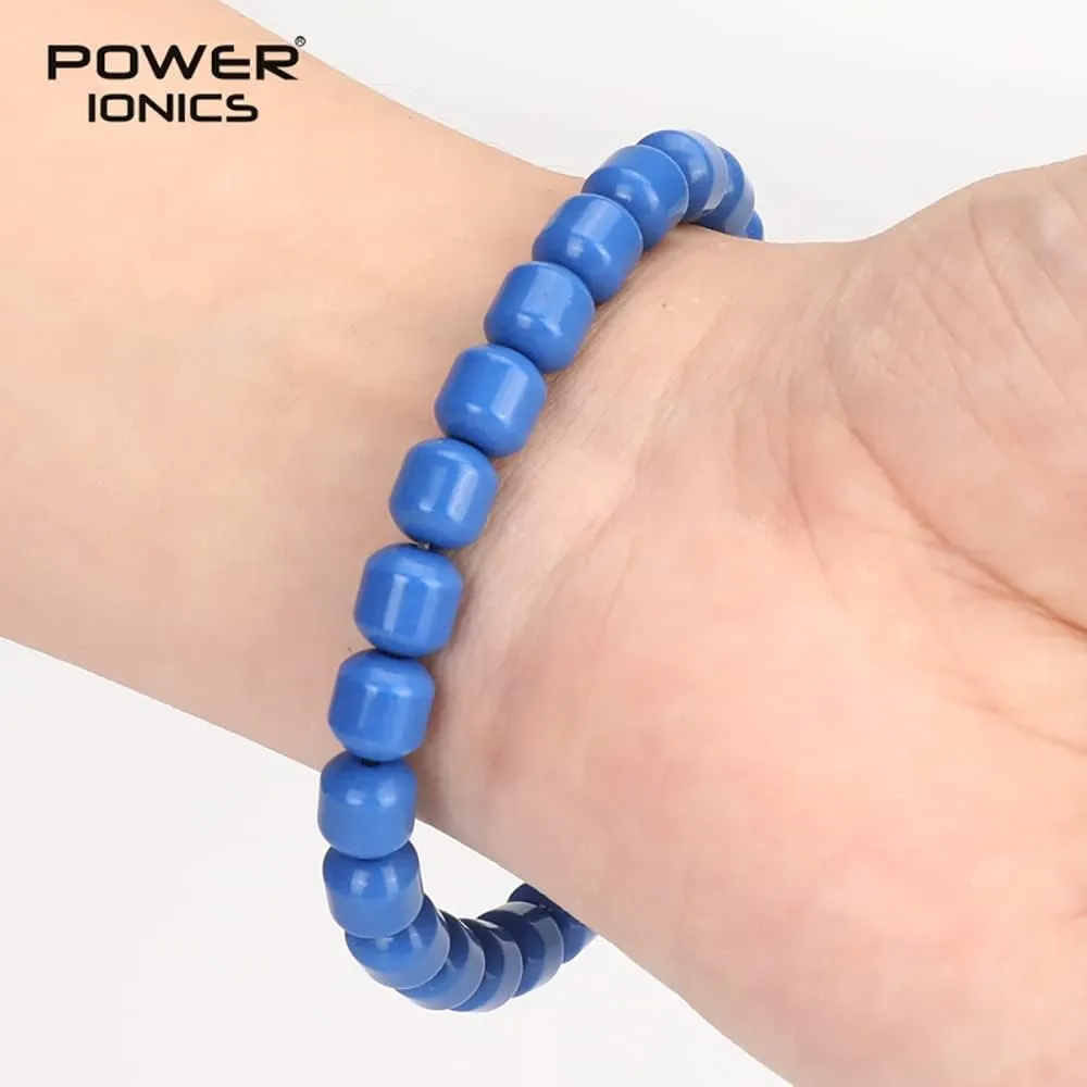 Power Ionics Handmade Beaded Bracelets for Women and Men, Tourmaline, Eye of the Tiger, Obsidian, Lava Stone 8mm Beads and 3mm gold plated beads, High Elastic 16.5-18cm Size, Women Beaded Bracelets