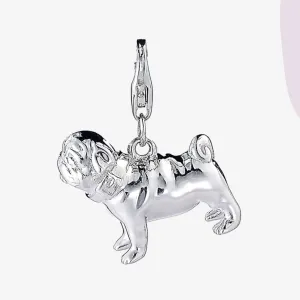Pug Silver Charm