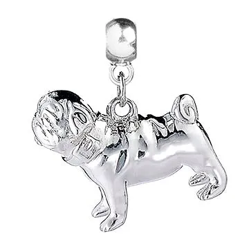 Pug Silver Charm