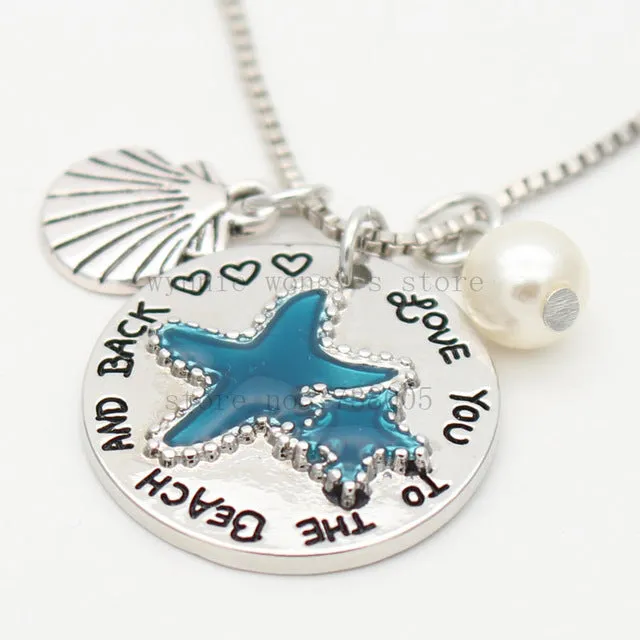 " I Love You To The Beach And Back" Beach Keychain & Necklace