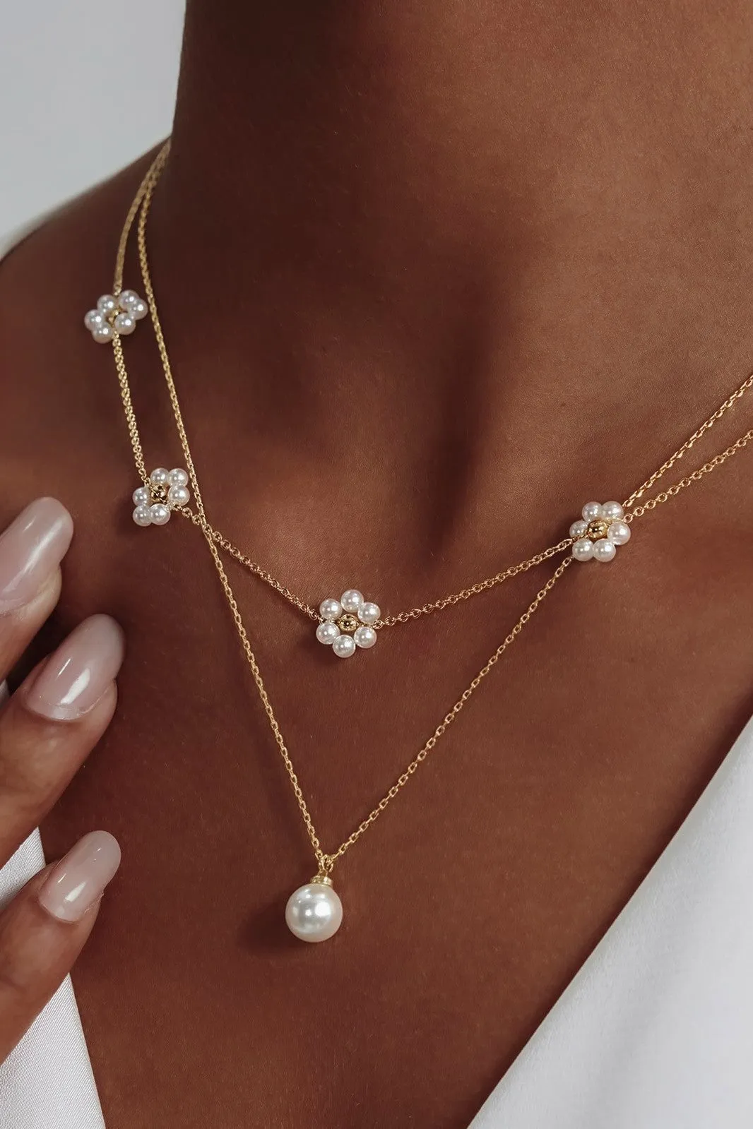 "Ashley" Gold Flower Necklace