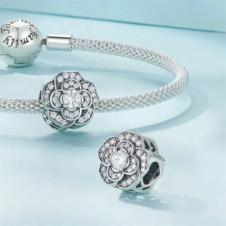 Radiant Bloom Sparkling Flower Charm