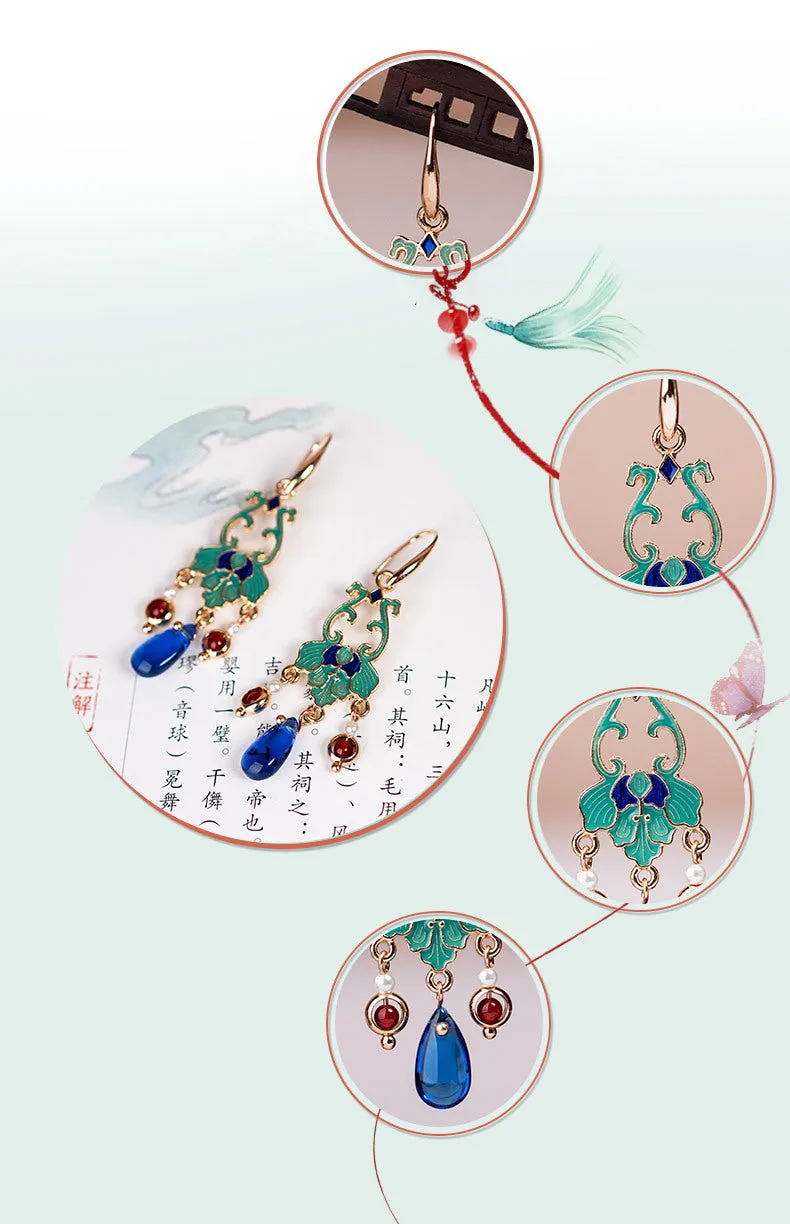 Retro Style Artistic Glass Earrings