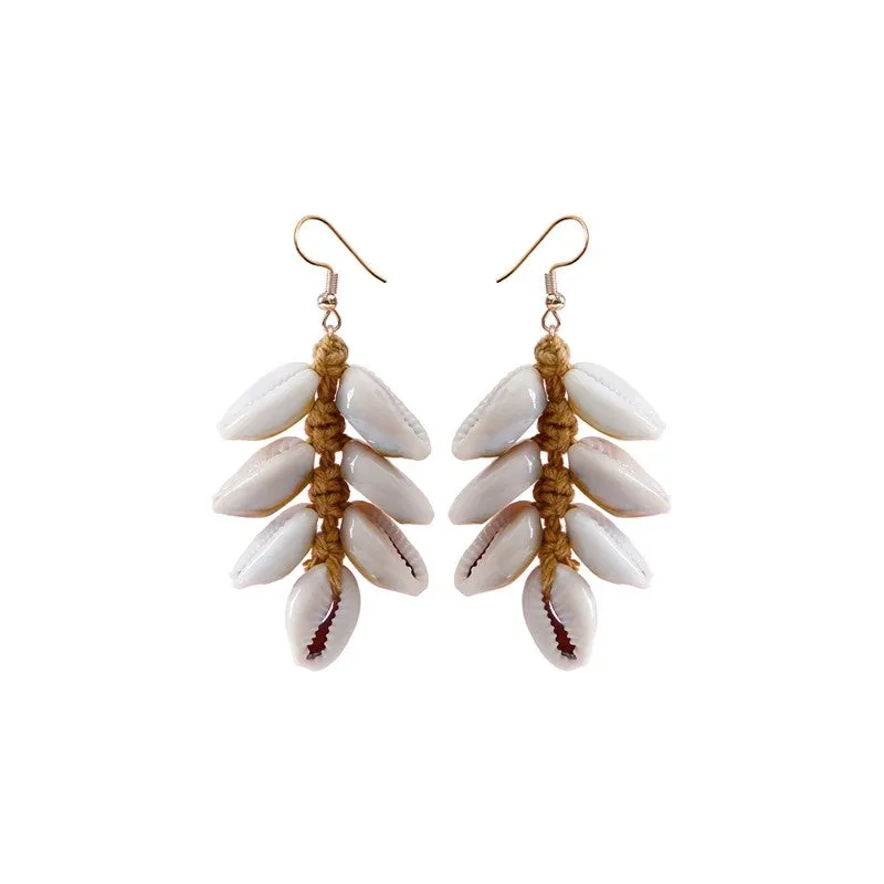 Retro Vacationshells Handcrafted Knitted Seashell Earrings