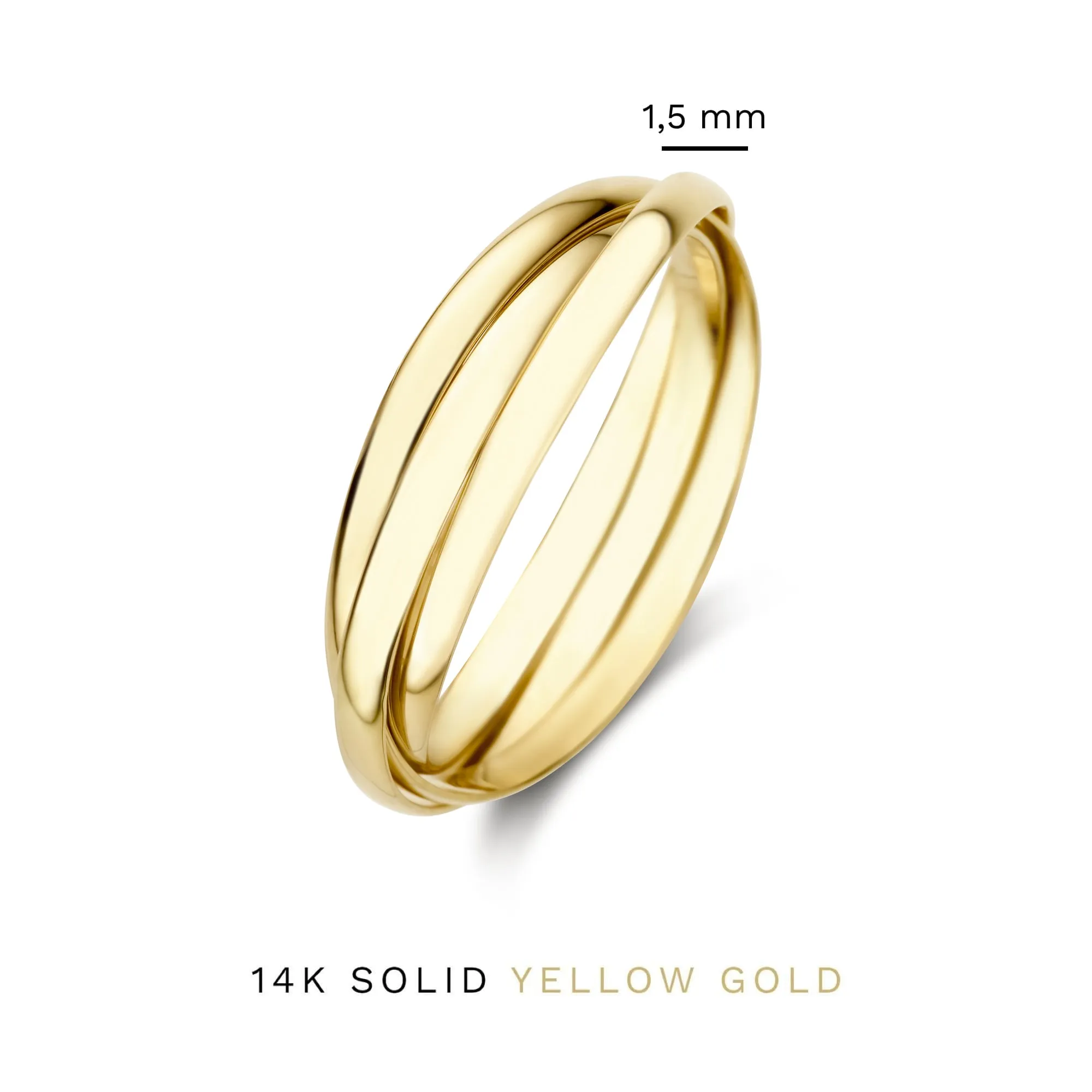 Rivoli Méline 14 karat gold trinity ring