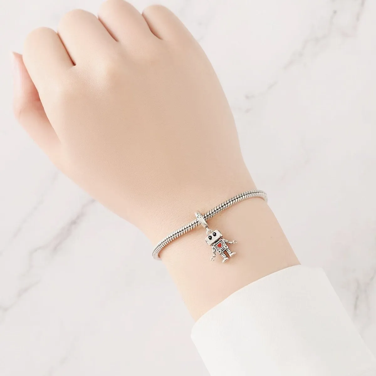 Robot with Heart Charm