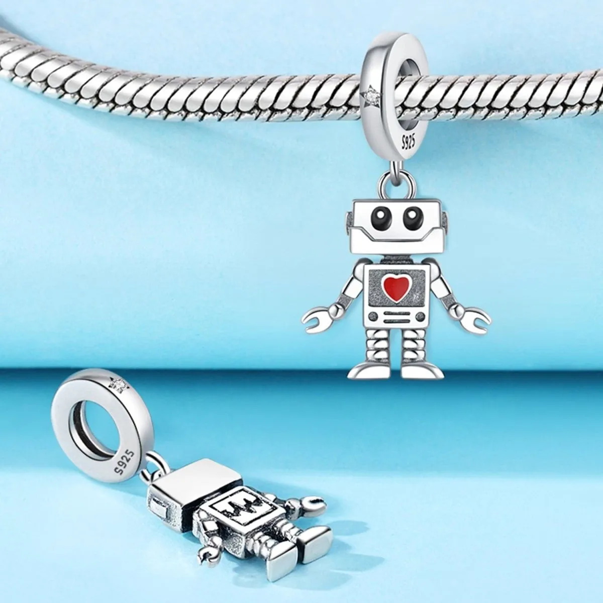 Robot with Heart Charm