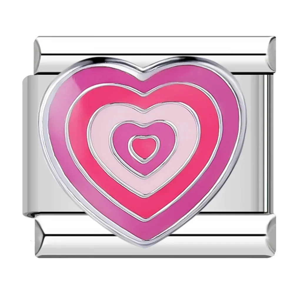 Romantic Heart Star Italian Charm Bracelet