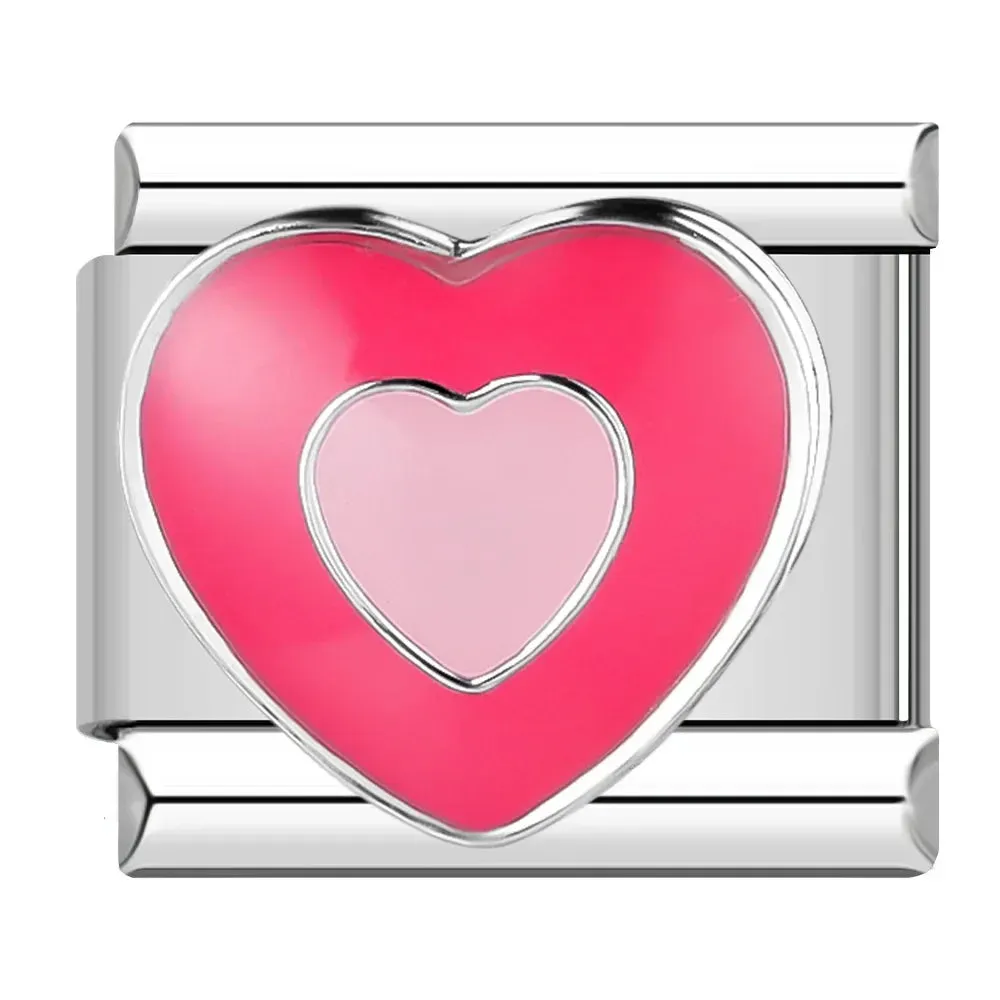 Romantic Heart Star Italian Charm Bracelet