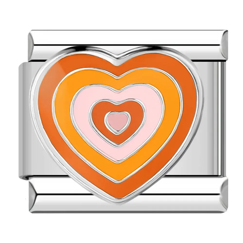 Romantic Heart Star Italian Charm Bracelet