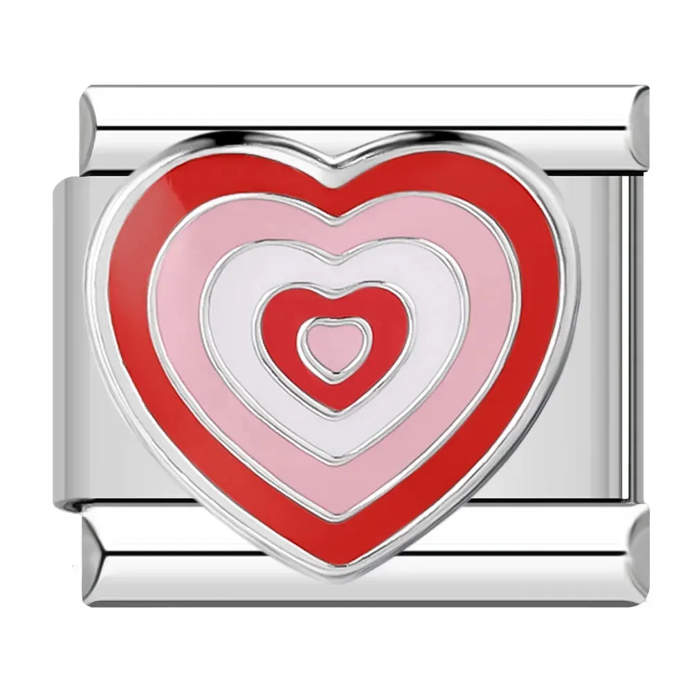 Romantic Heart Star Italian Charm Bracelet