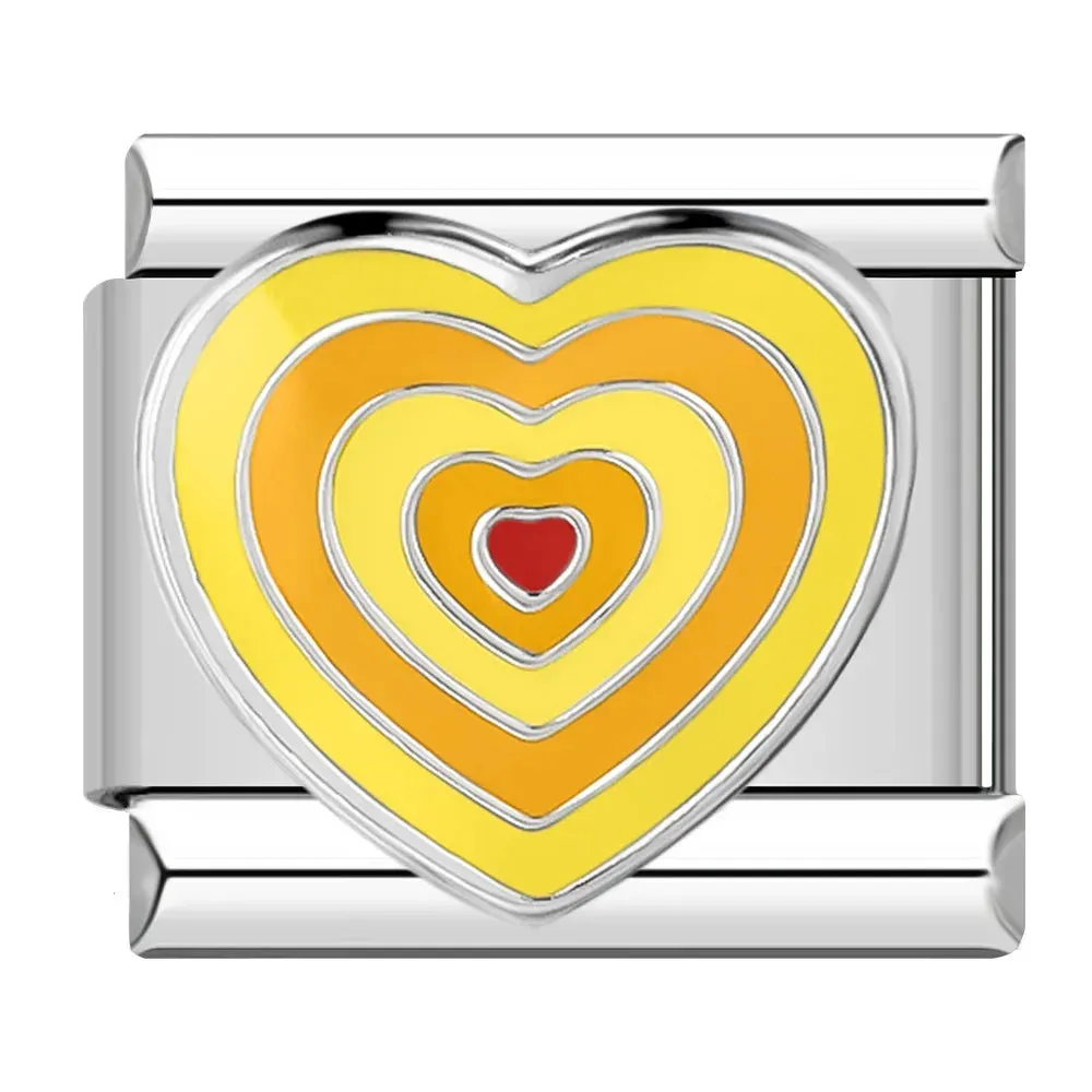 Romantic Heart Star Italian Charm Bracelet