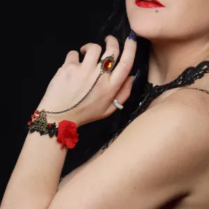 Rose And Lace Bracelet Ring Combo