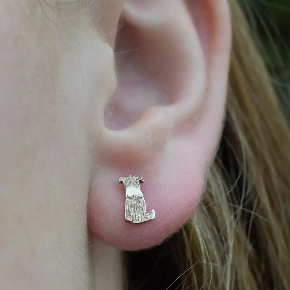 Rose Gold Border Collie Sheepdog Earrings