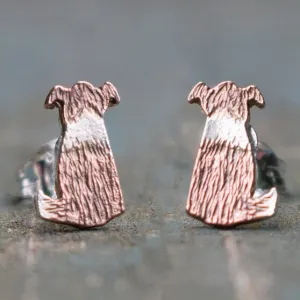 Rose Gold Border Collie Sheepdog Earrings