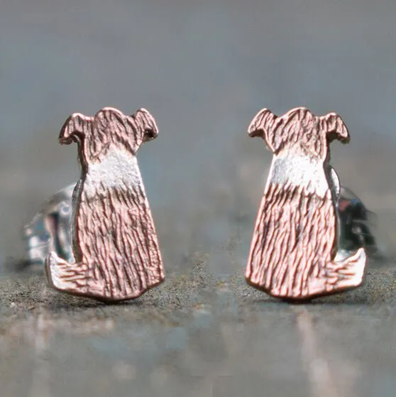 Rose Gold Border Collie Sheepdog Earrings