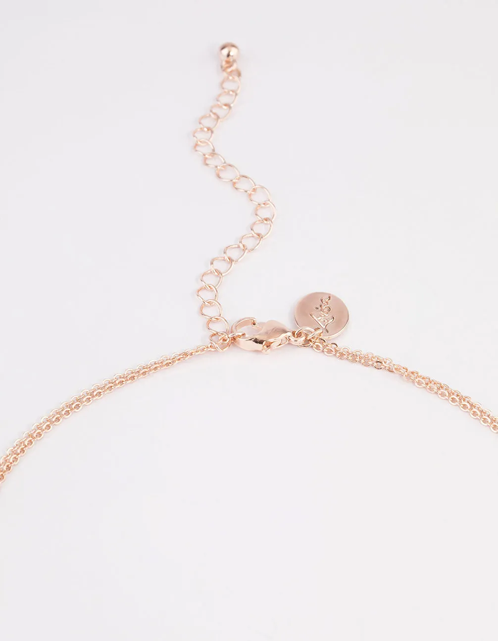 Rose Gold Double Row Dainty Disc Y-Necklace