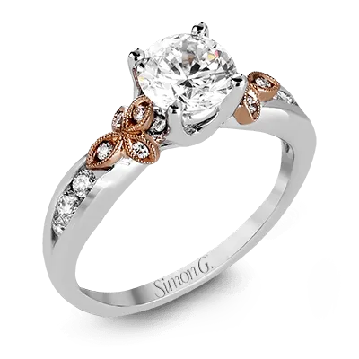 Round-Cut Engagement Ring In 18k Gold With Diamonds MR2646 WHITE 18K SEMI