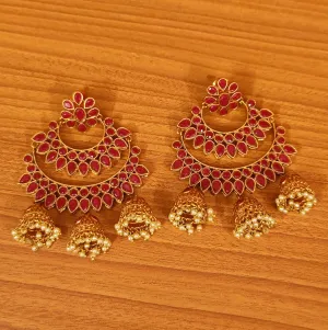 RUBY POLKI STUDDED CHAANDBAALI JHUMKA'S