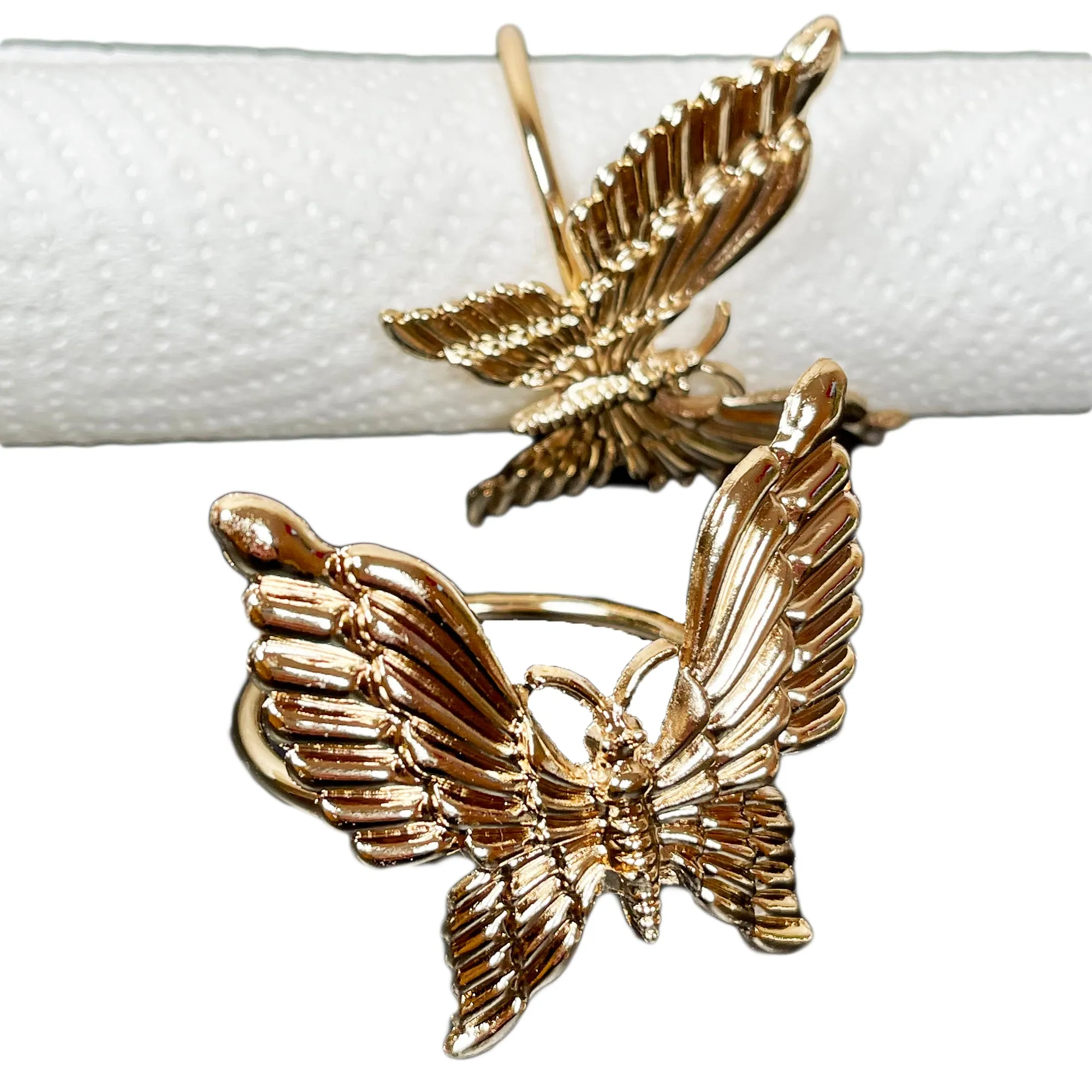 Set Of 2 Gold Butterfly Napkin Rings