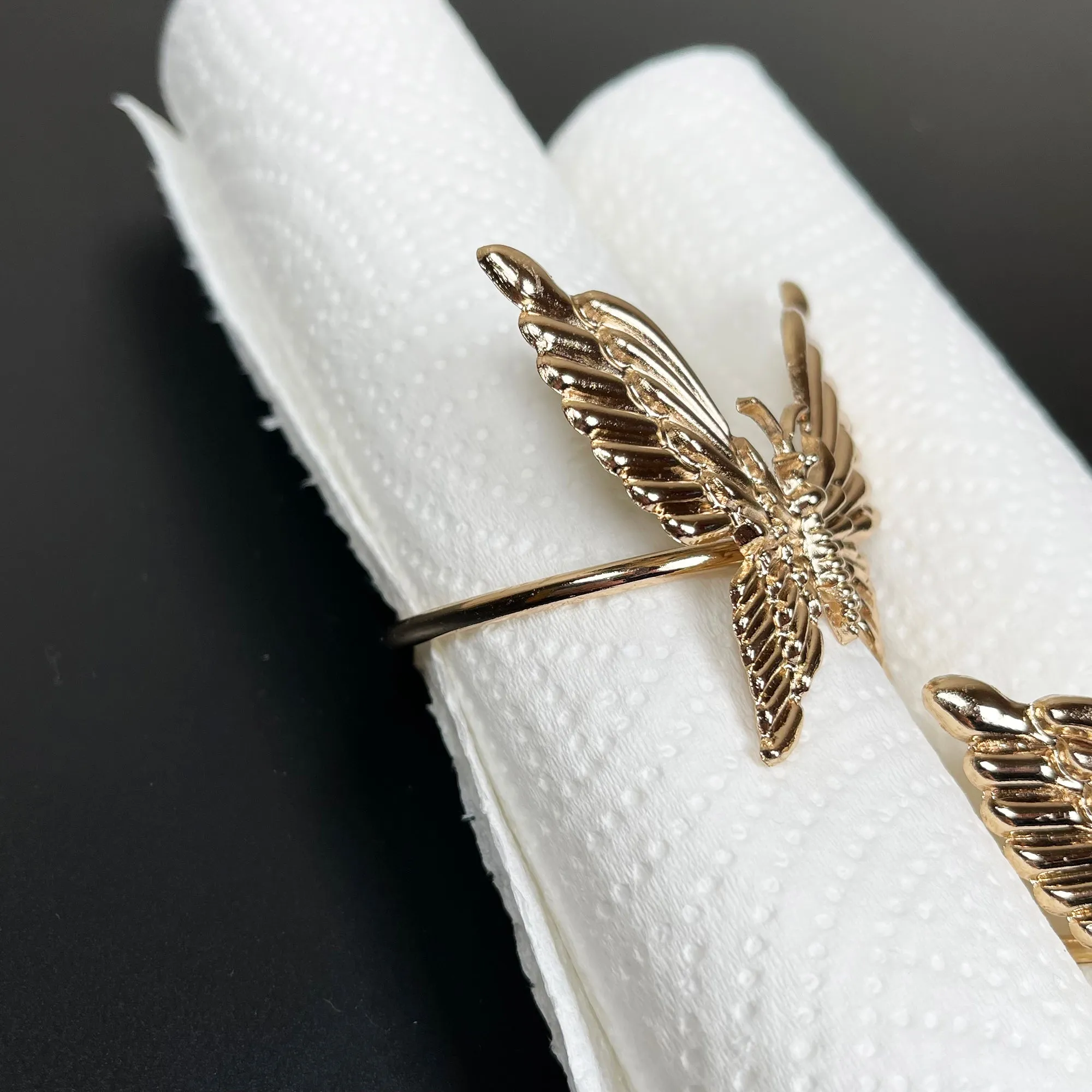 Set Of 2 Gold Butterfly Napkin Rings