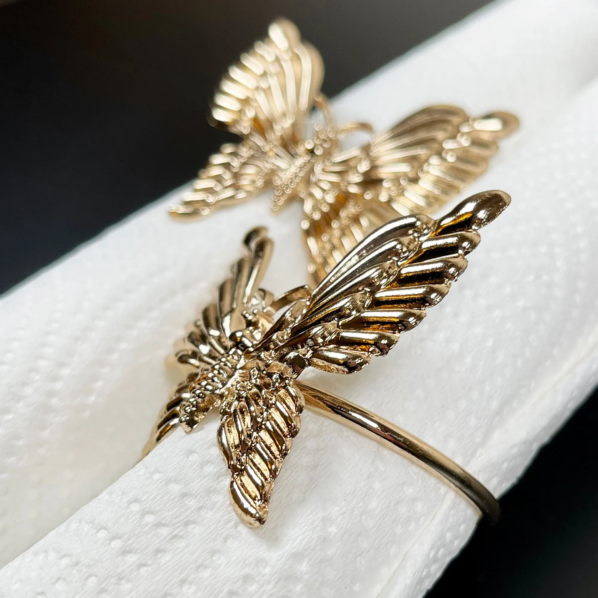 Set Of 2 Gold Butterfly Napkin Rings