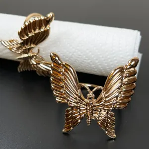 Set Of 2 Gold Butterfly Napkin Rings