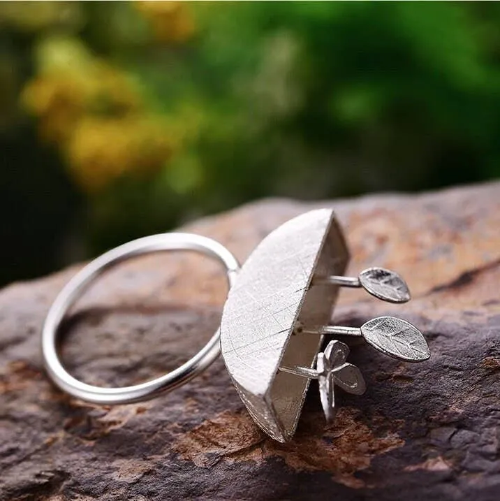Silver Garden Butterfly Ring Delicate Ring
