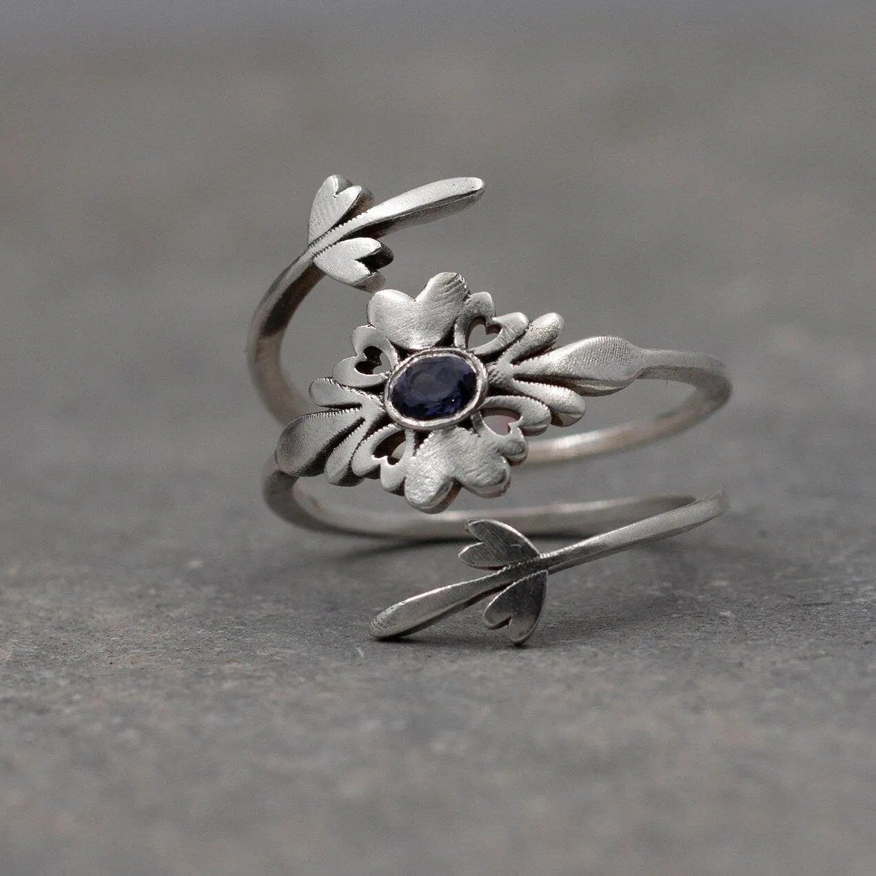 Silver Lolite Wrap Ring