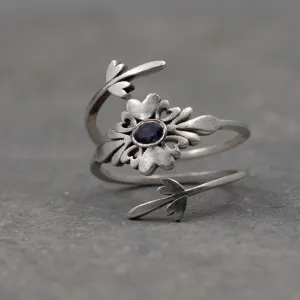 Silver Lolite Wrap Ring