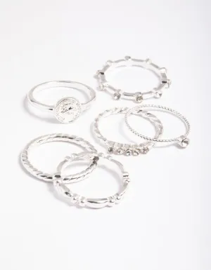 Silver Mini Coin Rings 6-Pack