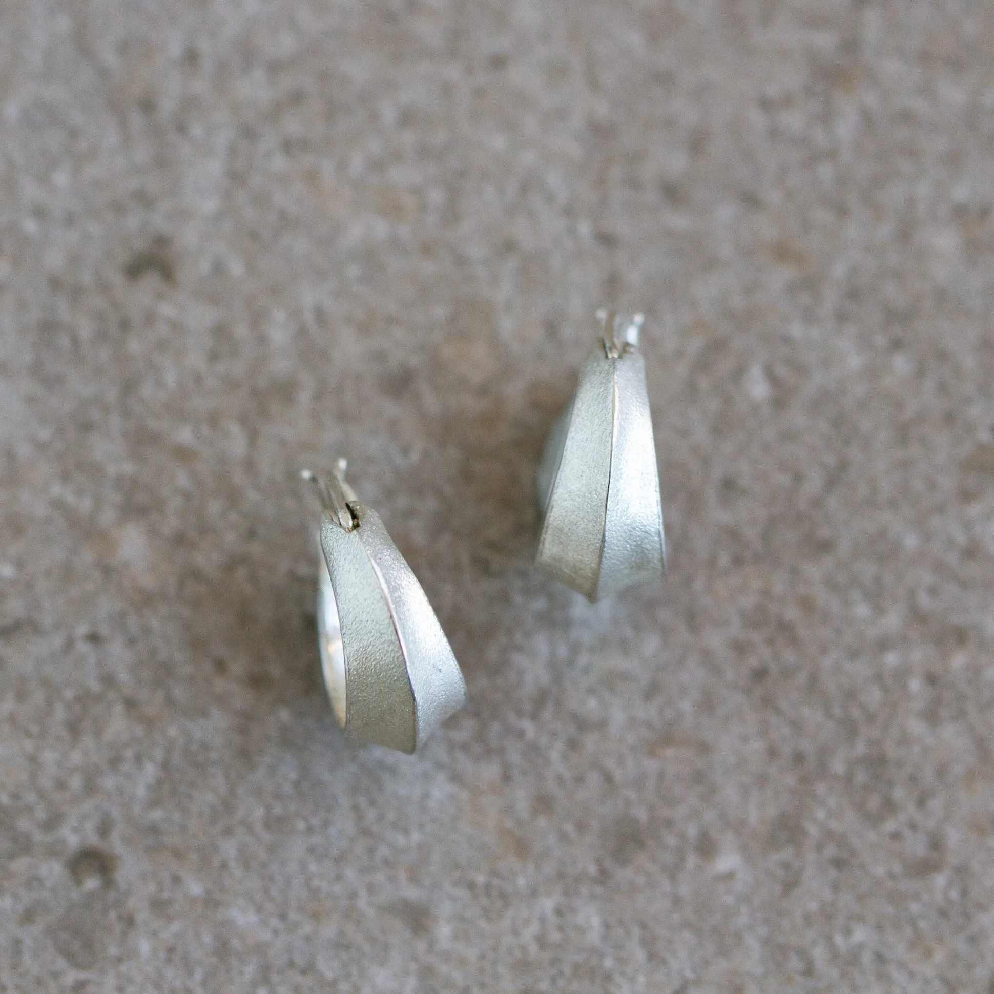 Silver Morph Huggie Hoops